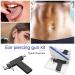 Stainless Steel Ear Piercing Gun Kit - 108pcs, Painless Piercer for Ear, Nose, Navel - Black Beauty Body Pierce Set - Buy Online on GoSupps.com