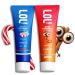 LOL Kids Fluoride-Free Toothpaste 2-Flavors Pack | Nano-Hydroxyapatite Probiotics Vitamins A C E | Safe if Swallowed No SLS | 1 Peppermint 1 Cinnamon Flavor