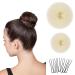 VEGCOO 6-Piece Donut Bun Maker Set - Hair Styling Aid Nylon Hair Ties Cream White - Perfect for Effortless Hairstyles - Buy Online on GoSupps.com