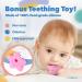 Liname Pacifier Chain for Girls - 4-Piece Gift Box + FREE Teething Ring | Perfect Baby Shower Gift - Buy Online on GoSupps.com