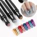 RoseFlower 6pcs Double Head Chrome Mirror Effect Nail Powder Pen - 12 Colors Glitter & Manicure Tool #4 - Buy Online on GoSupps.com