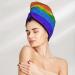 Colorful Glitter Rainbow Microfiber Hair Towel Wrap - Soft Super Absorbent Quick Dry Hair Cap for Long Curly & Thick Hair - Buy Online on GoSupps.com