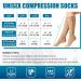 BLUEENJOY Zipper Compression Socks - 2 Pairs 15-20mmHg Open Toe Toeless for Women and Men - Black/Nude - Large/X-Large - Buy Online on GoSupps.com