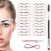 Teuvo eyebrow stencil set for beginners 3 protocol make-up 24 styles of stencils 1 eyebrow brush and 1 razor eyebrows DIY eyebrow stencil set for women