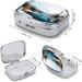 Pill Box Winter Mountains - 2 Compartment Decorative Metal Organizer for Travel | Portable Snow Scene Medicine Case - Buy Online on GoSupps.com