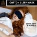 Samadhaan Cotton Sleep Mask for Sleeping | Soft 100% Blackout Eye Mask with Nose Wire | Adjustable Band | Travel Essential for Women Men - Black - Buy Online on GoSupps.com