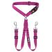 Slowton double dog safety belt new dual-pepet car head support belt no cable duty mandatory mandatory elastic connecting dishes for 2 dogs in the vehicle trip for medium-sized dogs rose