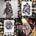 Oottati Waterproof Black Gothic Flower Rose Temporary Tattoo Stickers - 9 Sheets - Buy Online on GoSupps.com