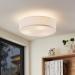 Lightling Modern Ceiling Lamp - Nickel Matt White Fabric Shade 3x E27 60W - 50cm Round Ceiling Light - Buy Online on GoSupps.com