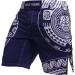 Hardcore Training Ta Moko Fight Shorts Men's Boxing MMA Combat BJJ Grappling Fitness Muay Thai Kickboxing No Gi Small Blue