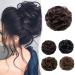 Silk-Co hair part with rubber band dutt with hair wavy soft dutt hair part with rubber band 55 g lured hair thickening hair extensions messy bun updos medium brown lured 55 g medium brown