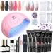 Modelones Poly Extension Gel Nail Kit - 6 Colors with 48W Nail Lamp Slip Solution Rhinestone Glitter All In One Kit for Nail Manicure Beginner Starter Kit DIY at Home Kit Nude