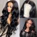 16 Body Wave Lace Front Wig 4x4 HD Transparent Lace Closure 150% Density Glueless Human Hair Pre Plucked with Baby Hair - Natural Black Women's Wig - Bleached Knots (16) - Buy Online on GoSupps.com