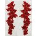 Zbroh Handmade Red/White/Green/Blue Rhinestone Applique Sewing Beads Stones Trim Lace Patches - Dress Accessory (Red) | Set of 2 - Buy Online on GoSupps.com