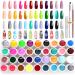 Gel Nail Polish Kit, 36 Colors Gel Nail Kit, Cream Nail Art Polish Gel Paint for Nails Art, Gel Nail Polish Set with 2 Nail Brushes for Nail Art Design Nail Salon, Esmaltes para Uñas en Gel (36+3) 39 Piece Set