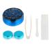 HEALLILY Lens Travel Case Portable Lens Kit Eye Care Kit Holder Mirror Box Bottle Tweezers Container Holder Blue