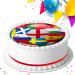 EURO 24 FOOTBALL FLAGS EUROPEAN PRECUT 7.5 INCH EDIBLE ICING CAKE TOPPER DECORATION - Buy Online on GoSupps.com