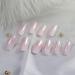 Medium Long Square Pink White Gradient Press on Nails | Full Cover Fake Nails for DIY Manicure | Christmas Nail Art Tips - Buy Online on GoSupps.com