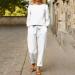 Party-perfect Lace-up Polyester Pants Suit for Women Plus Size (White XXXL) - Buy Online on GoSupps.com
