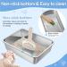 Lihong Stainless Steel Cat Toilet - Durable Cat & Bunny Litter Box (40x30x10 cm) - Perfect for Large Cats & Rabbits - Silver - Buy Online on GoSupps.com