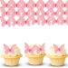 Alegre butterflies tortendeco edible 48 pieces of edible butterflies for cake pink butterfly cupcake topper butterflies decorative cake wedding butterfly cake decoration for baby shower