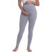 Amorbella Maternity Cotton Leggings | Over Bump Soft Yoga Pants | Light Gray | Size M - Buy Online on GoSupps.com