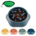 DPOEGTS Slow Feeder Dog Bowl, Puzzle Dog Food Bowl Anti-Gulping Interactive Dog Bowl and Water Dog Bowl for Small/Medium Sized Dogs Bone-Blue