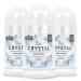 CRYSTAL Unscented Mineral Deodorant Stick (3 Pack) - 24hr Odor Protection Non-Staining & Non-Sticky Aluminum & Paraben Free 4.25 oz Unscented 4.25 Ounce (Pack of 3)