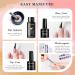 Poly Nail Gel Kit with 10 Colors + UV Lamp | Beginner Nail Extension Set for French Manicure - White, Grey, Silver Glitter - Buy Online on GoSupps.com