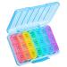 Zoksi Pill Organizer 7 Days 3 Times a Day Moisture Proof Weekly Pill Box Morning Noon Evening New Pill Case for One Week 21 Compartments Mediciation Box for All Meds (Blue)