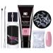 Poly Nail Gel Kit Gel Extension Nail Kit Starter Kit 15ML Clear Builder Gel With Slip Solution & Nail Forms Tips All-in-one Nail Gel Kit Nail Art Design for Beginner (Pink)