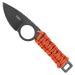 CRKT Capflying knife EDC: Everyday Carry solid blade drop point knife with black stonewash surface orange handle with wrapped cord vagina 2415