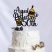Aged To Perfection 50th Birthday Cake Topper - Wine 50th Birthday Black Glitter Cake Topper - Vintage 1972 Happy 50th Birthday Party Cake Decoration - Buy Online on GoSupps.com