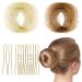 Hair network bun dutt netzen aid for ballet dancer hairstyles accessories for girls 20 pieces of hair network bun invisible 50 pieces U-shape hair styling accessories beige & gold
