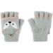 Kids Puppy Flip Top Short Gloves | 3-8 Yrs | Fox/Grey - Buy Online on GoSupps.com