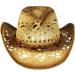 Saddleback Shapeable Toyo Straw Cowboy Hat with Beaded Trim Band - Natural, One Size - Buy Online on GoSupps.com