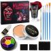 Special Effects Halloween Makeup Set Afflano Nose & Scar Wax 60g+Coagulated Blood+Stipple Sponge*3+Wax Spatula+Skin Wax Extension Oil Festival Stage Theatrical Wound Modeling Scar-for Adult/Kid-12 Kit