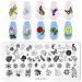 Runrayay Flower Nail Art Stamping Plates Rose Butterfly Birds Fashion Print Manicure Templatees Image Plate for Women and Girls DIY Printing Tools Blume