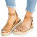 Buy XTZYGLFD Fashion Women Wedges Sandals - Casual Brown Toe Sandals 6.5 UK for Summer - Stylish & Comfortable Footwear - Buy Online on GoSupps.com