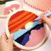FISHEVO 2 Pcs Punch Needle Embroidery Starter Kits - DIY Craft for Adults - Sunset & Moonlight Design - Includes Pattern Cloth, Pen, Hoop, Yarn, and Rug Accessories - Buy Online on GoSupps.com