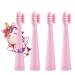 Vekkia Kids Electric Toothbrush Replacement Heads - 7X More Plaque Removal End-Rounded 3D Curved Soft Bristles Comfortable & Efficient Clean Teeth Perfect for Kid Small Mouth Pink (4 Pack) Toothbrush Head Pink Head