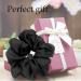 JeoPoom Silk Hair Scrunchy Silk Hair Rope Regular Donut Hair Ties Elastics Ponytail Holder Silk Scrunchies for Girls and Woman Frizz and Breakage Prevention(Black) - Buy Online on GoSupps.com