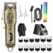 Hair Clippers USB Rechargable Hair Trimmers LCD All Metal Body Hair Clippers Professional Barber Electric Cutter Charging Base
