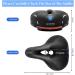 Gincleey Comfort Bike Seat - Memory Foam Padded Wide Bicycle Saddle for Men and Women | Dual Shock Absorbing, Universal Fit | Indoor/Outdoor Soft Bike Cushion - Reflect A-Blue - Buy Online on GoSupps.com