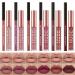 KIMIEYE 12Pcs Lip Liner and Lipstick Set  Super Long Lasting Waterproof Velvety Matte Lipstick High Pigmented Professional Lip Makeup Gift Kit for Women (SET A)