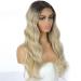 ALIMICE Long Blonde Lace Front Wig | Wavy Ombre Synthetic Hair with Dark Roots - Ideal for Parties and Daily Wear - Buy Online on GoSupps.com