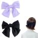 BAIYSFFG 2PCS Bow Hair Clip Hair Bows for Women Big Bowknot Hairpin French Hair Clips with Ribbon Solid Color Hair Barrette Clips Soft Satin Silky Hair Bows for Women Girls (Black White)