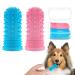 Dog Toothbrush 2 Pack Dog Finger Toothbrush for Dogs Cat Puppy Dental Care&Freshen Breathe Silicone Full Surrounded Bristles Dog Tooth Brush Reusable with Box Easy Dog Teeth Cleaning(Blue+Pink) Blue& Pink