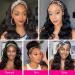 Synthetic Glueless Black Body Wave Headband Wig - 26 Inch 1B# Natural Black - Heat Resistant - 180% Density - For Black Women - Buy Online on GoSupps.com