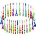 Hushee 48 Pieces Toddler Toothbrush Kids Manual Toothbrush Toothbrushes with Covers Suction Cup Toothbrush Lovely Soft Bristle Animal Toothbrush for Kids Sensitive Teeth